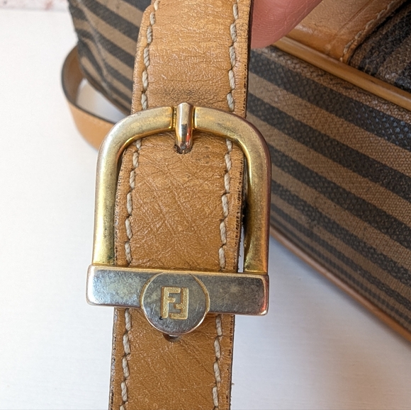 Fendi Black and Tan Striped Crossbody Bag - Picture 12 of 16